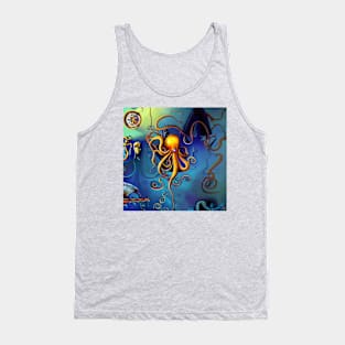 Steampunk fantasy octopus, AI art Tank Top